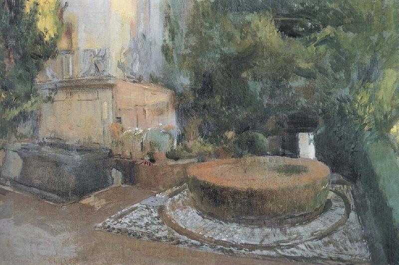 Joaquin Sorolla Fountain Garden Spain oil painting art